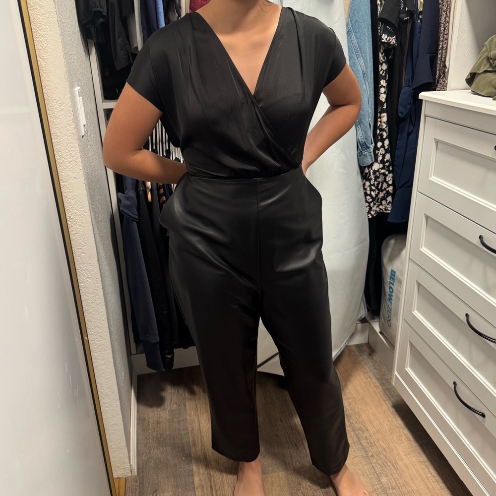 Express Black Wrap Jumpsuit